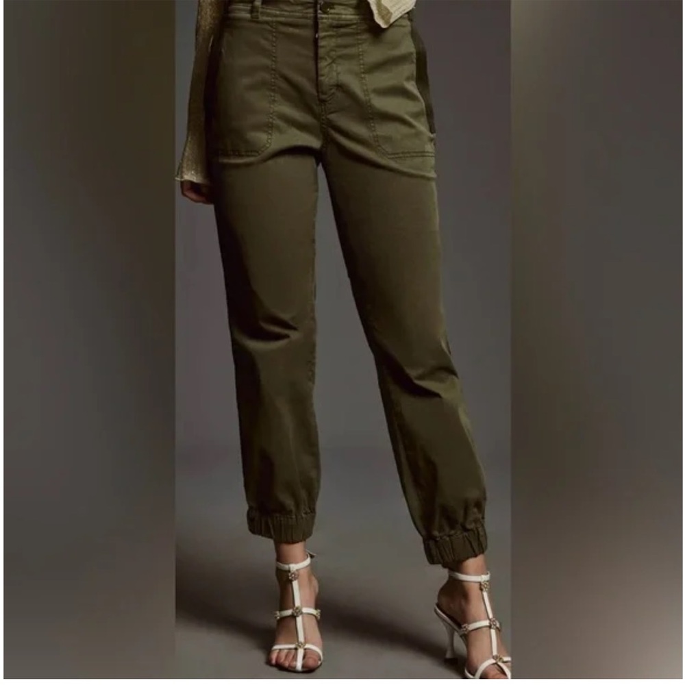 J14 Anthropologie Green‎ Cargo Side Back Pockets Pants